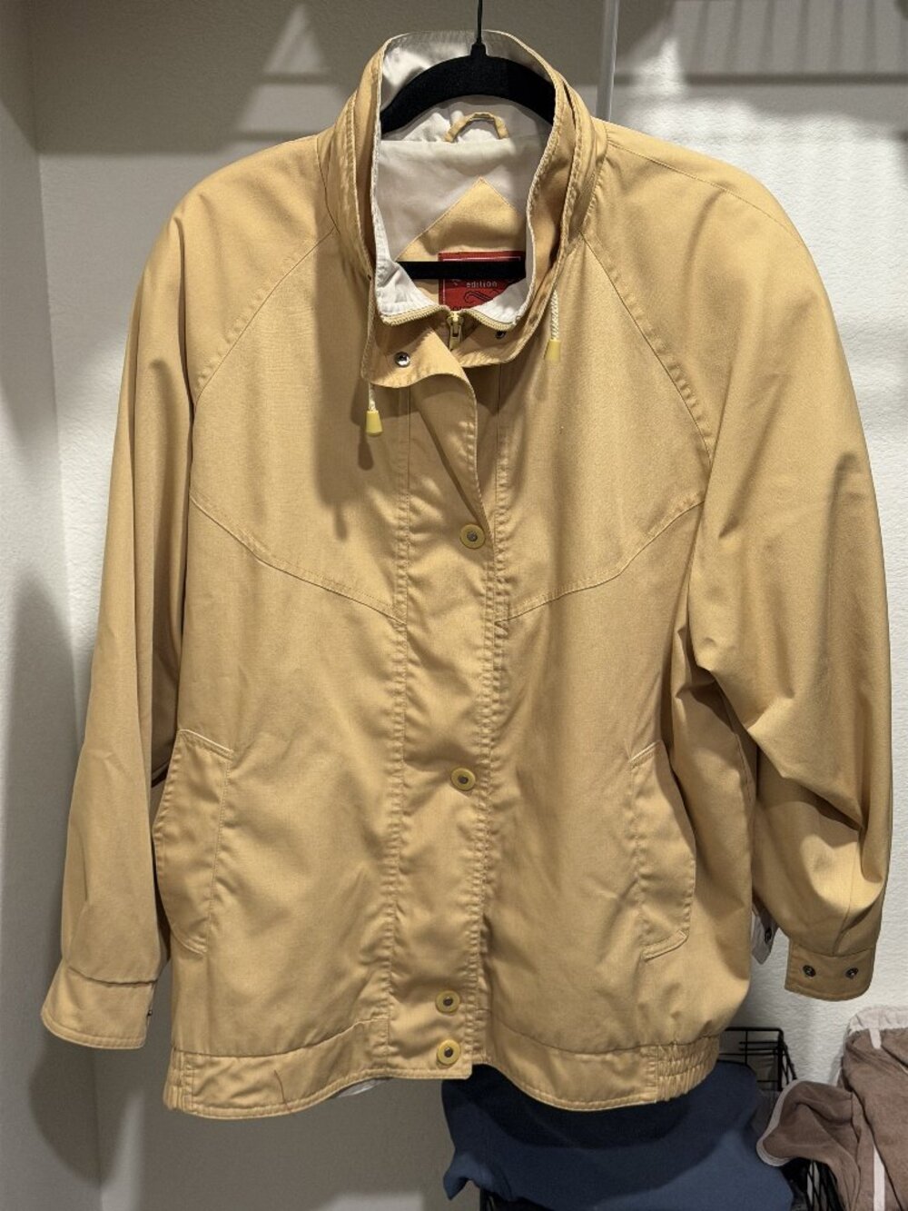Nouveau Edition Outerwear Vintage Tan Zip Jacket Sz 16